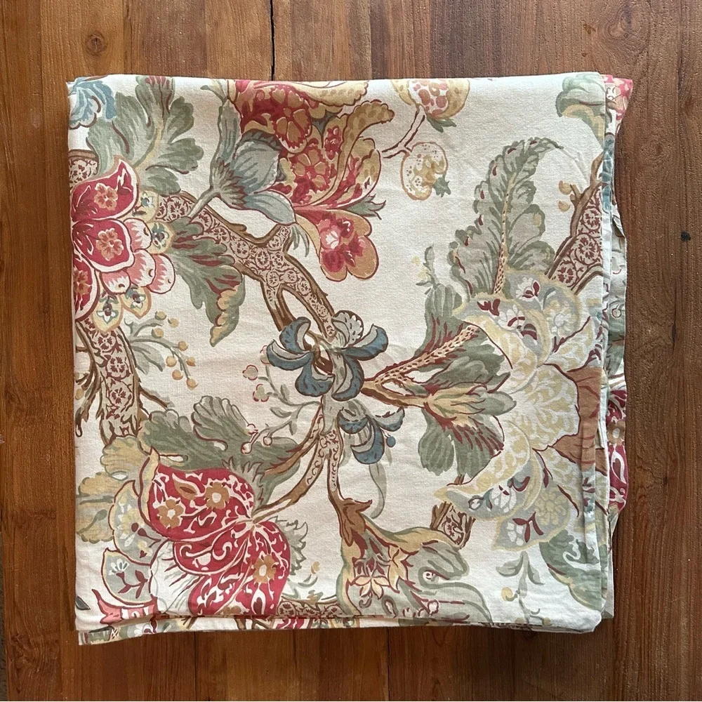 Pottery Barn Graciela Palampore Cotton Linen Floral Duvet Cover F/Q Cottagecore